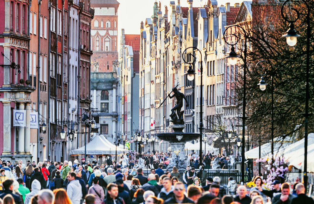 Local community festival procession in a Polish town